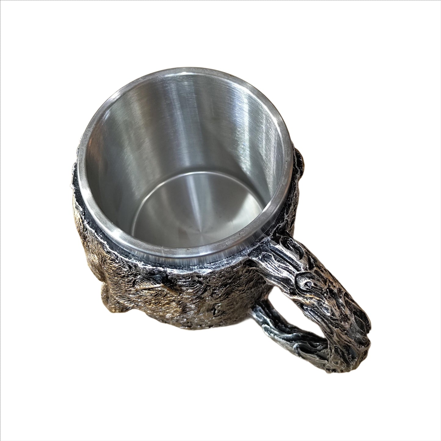 EMERGE Wolf Head Mug β Rustic Fantasy Tankard with Stainless Steel Lining for Coffee, Beer & Gifting