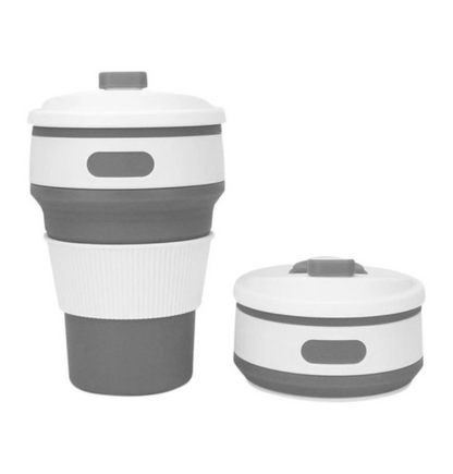 EMERGE Collapsible Travel Coffee Mug 350 ML (Grey)