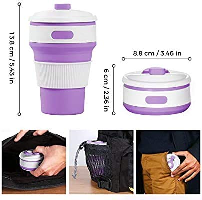 EMERGE Collapsible Travel Coffee Mug 350 ML (Purple)