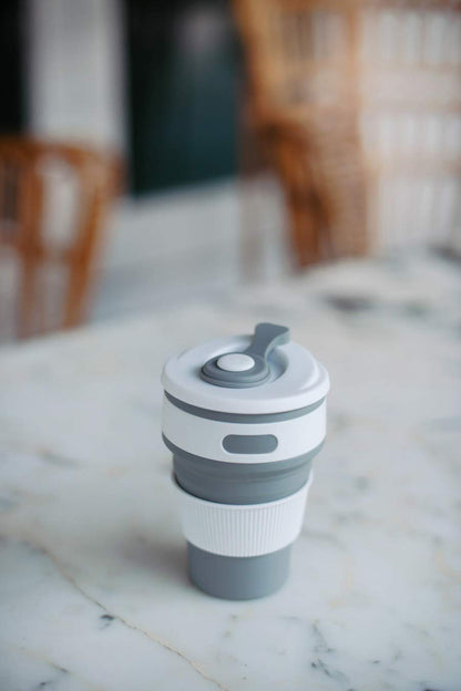 EMERGE Collapsible Travel Coffee Mug 350 ML (Grey)