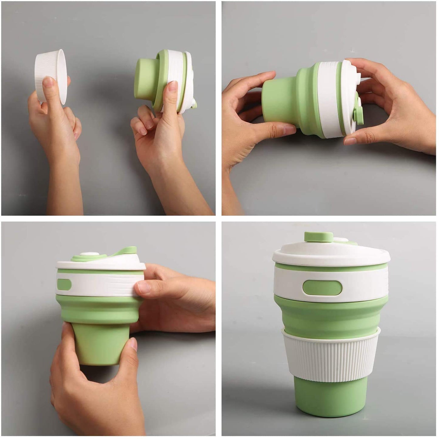 EMERGE Collapsible Travel Coffee Mug 350 ML (Green)