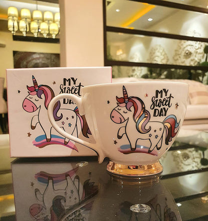 EMERGE 3D Unicorn Ceramic Coffee Mug Lucky Charm 250 ML