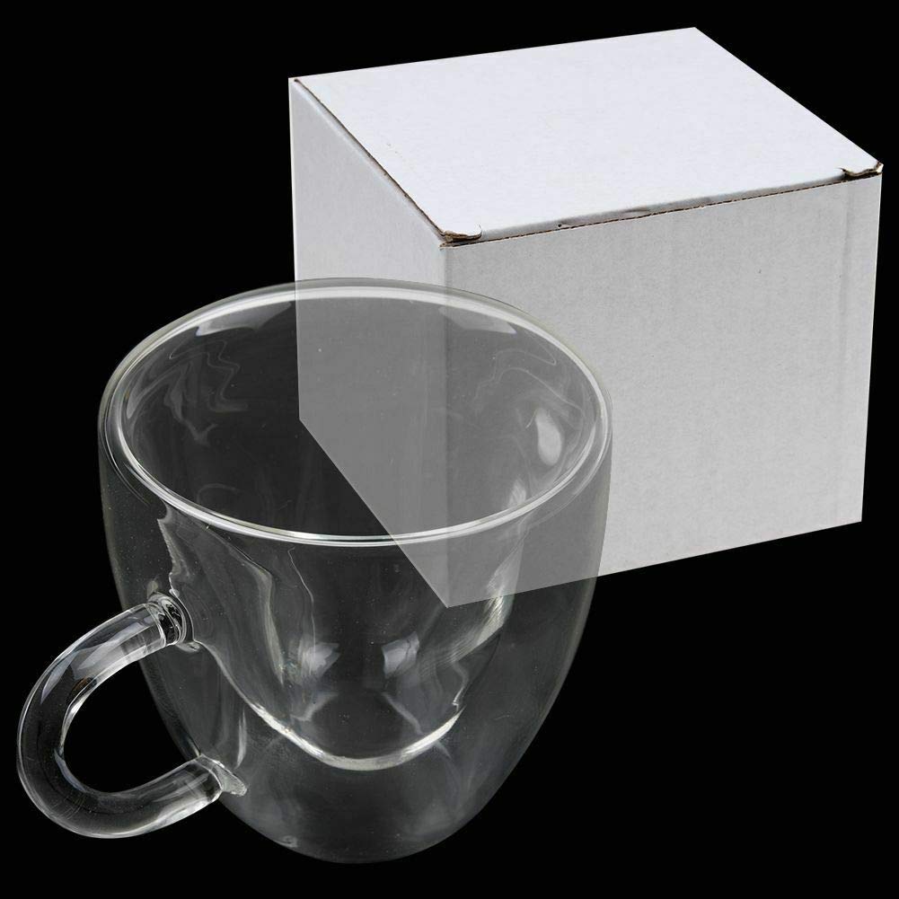 EMERGE Heart Shape Double Wall Coffee Tea Cup Mug - 250 ML