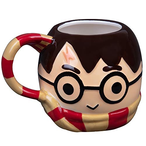 EMERGE Official Harry Potter Chibi 3D Ceramic Mug - Gryffindor Scarf Handle,350ML Collectible Coffee Cup