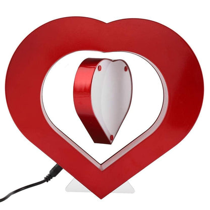 EMERGE Levitating Heart Photo Frame - Floating Magnetic LED Light with Double-Sided Picture Holder