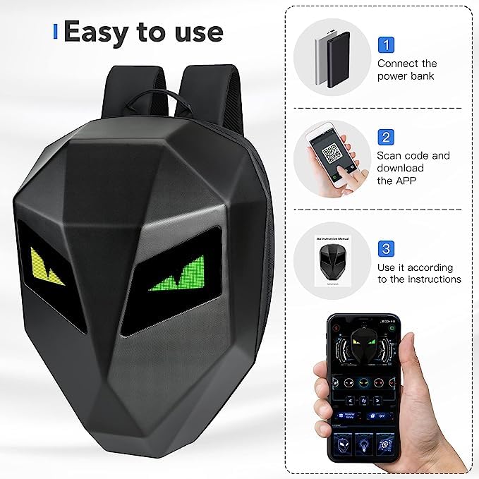 XBAG LED Backpack Customizable Led Screen Hard Case India | Ubuy