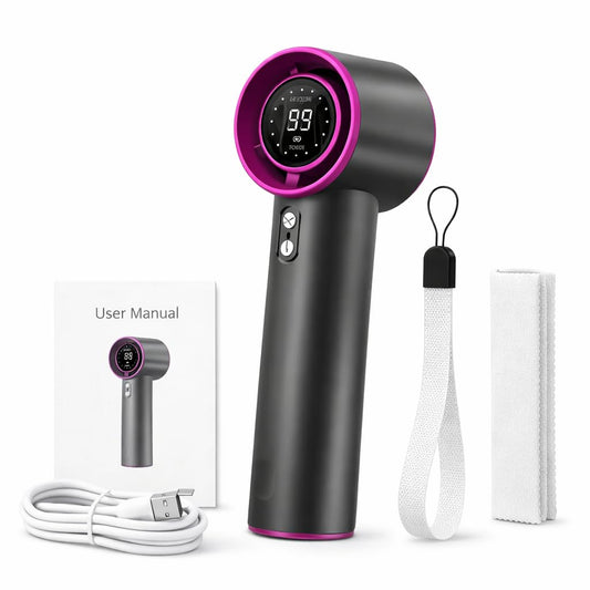 Emerge Turbo Handheld Fan: 100-Speed Stepless Personal Cooling Power