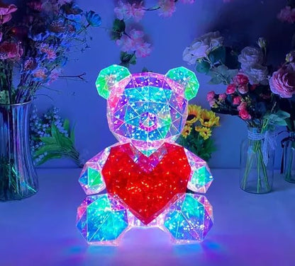 EMERGE 3D LED Light Bear Heart for Valentine's Day, Anniversary, Wedding
