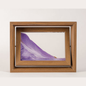 Rotating Sand Art Picture Frame with Purple Moving Sand – Wooden Desktop Decor for Home & Office