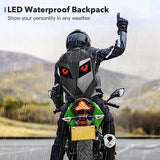 Emerge LED Display Laptop Bag, Motorcycle Hard Shell Backpack, Waterproof Backpack with Programmable and Color Screen, DIY Smart LED Display, Travel Backpack for Men.