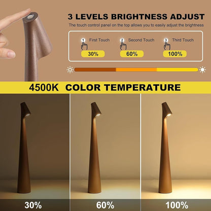 EMERGE Sleek Touch Control LED Lamp | Wireless & USB Charging | Modern Minimalist Table Light for Home & Festive Décor