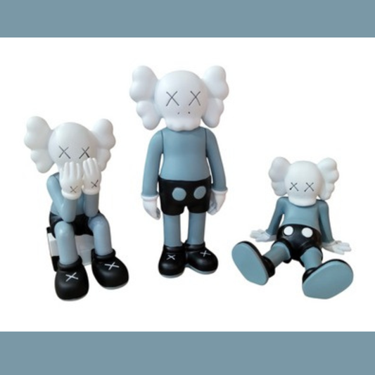 EMERGE Collectible Art Figures – Set of 3 KAWS-Inspired Designer Toys for Home & Office Décor