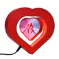 EMERGE Levitating Heart Photo Frame - Floating Magnetic LED Light with Double-Sided Picture Holder