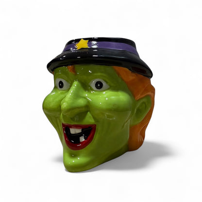 Wicked Witch 3D Ceramic Mug - Neon Green Halloween Character Coffee Cup