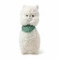 Cute Fluffy White Alpaca Plush Toy with Green Scarf (36cm)