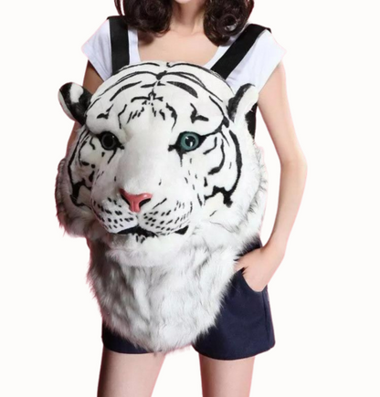 EMERGE 3D White Tiger head shaped backpack