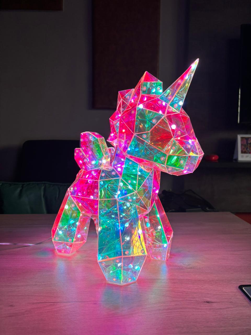 Emerge Unicorn, PVC LED Holographic Light in Gift Box for Valentine's Day Romantic Night Light