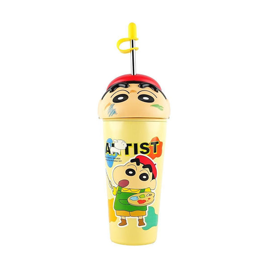 Cute Artist Boy Sipper Bottle – 620ml | With Straw & Fun 3D Lid