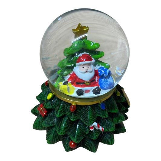 Large 13cm Christmas Tree Base Snow Globe with Santa | Premium Holiday Centerpiece