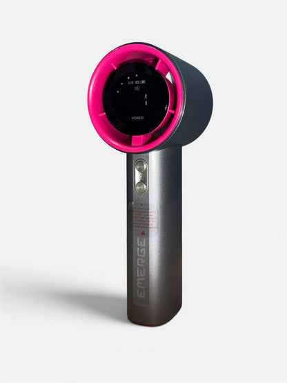 Emerge Turbo Handheld Fan: 100-Speed Stepless Personal Cooling Power