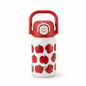 Cute Apple Print Reusable Water Bottle with Carrying Handle – Portable Sipper Bottle with One-Touch Flip Lid (16cm x 7cm)