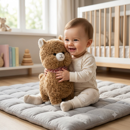 Cute Plush Brown Alpaca Soft Toy (30cm) | Soft Stuffed Llama for Kids