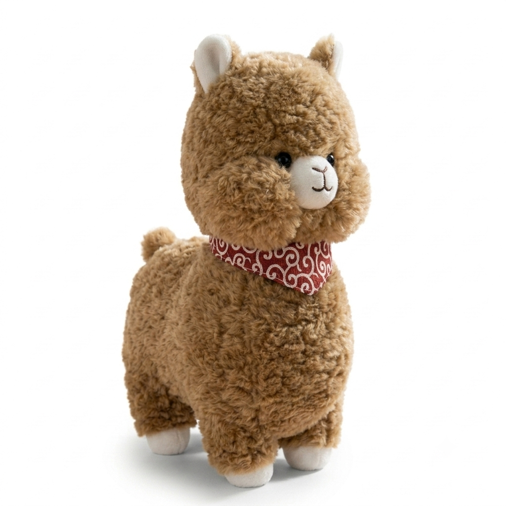Cute Plush Brown Alpaca Soft Toy (30cm) | Soft Stuffed Llama for Kids
