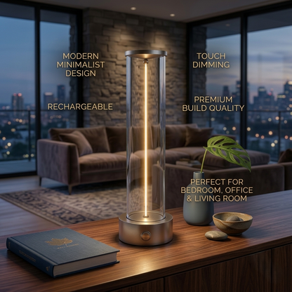 Rechargeable Cylindrical LED Table Lamp | Touch Control Ambient Light