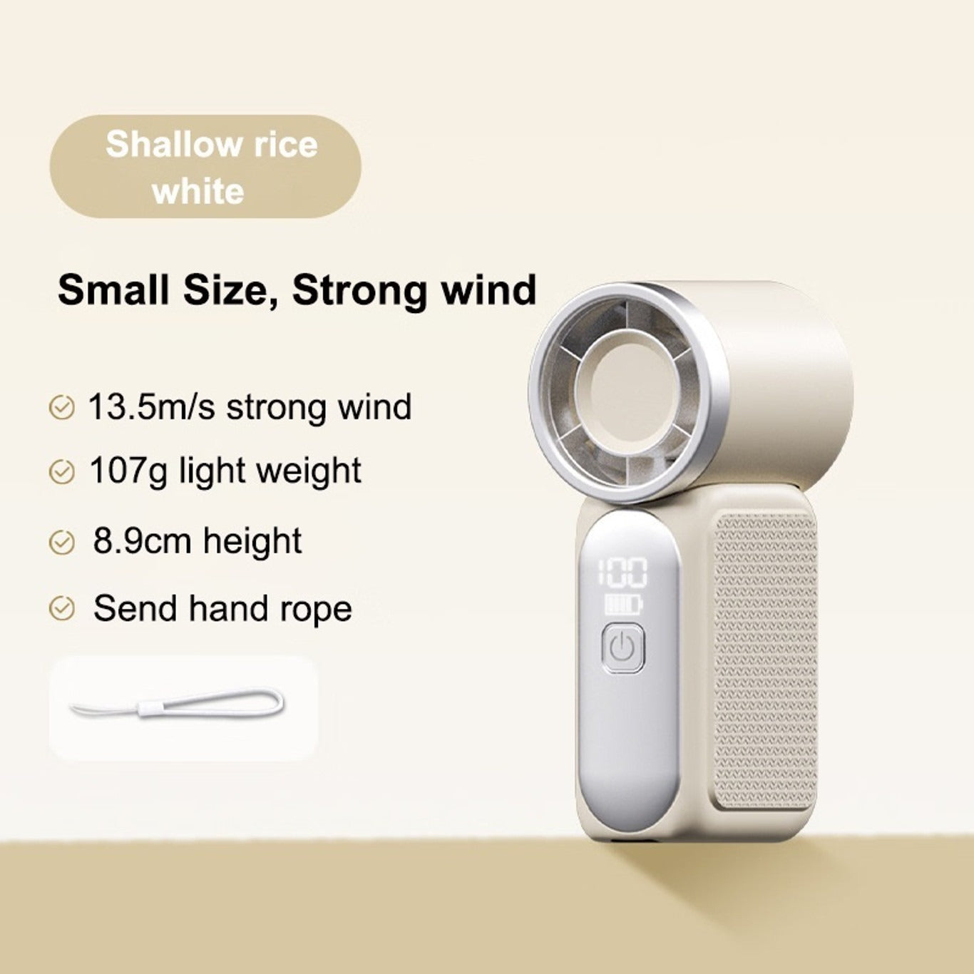 Emerge Micro Turbo Handheld Fan: Ultra-Compact 100-Speed Pocket Cooler