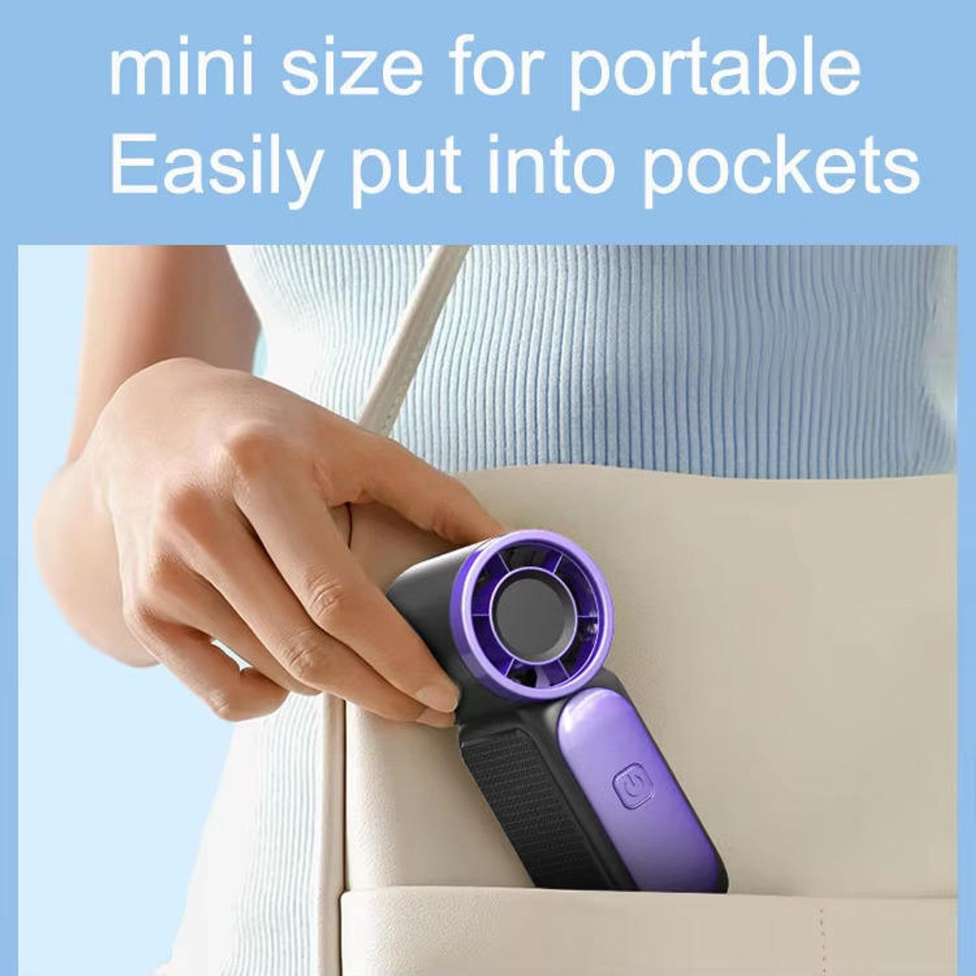 Emerge Micro Turbo Handheld Fan: Ultra-Compact 100-Speed Pocket Cooler