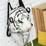 3D White Tiger head shaped backpack