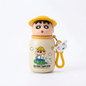 Crayon Shin-Chan Cute Anime Sipper Water Bottle with 3D Character Lid & Silicone Carry Loop (16cm x 8cm)