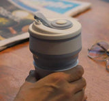EMERGE Collapsible Travel Coffee Mug 350 ML- 87 * 87 * 140 MM (Sky Blue)