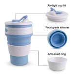 EMERGE Collapsible Travel Coffee Mug 350 ML- 87 * 87 * 140 MM (Sky Blue)