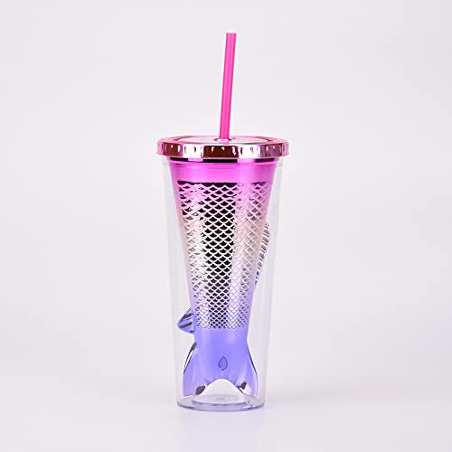 Emerge Plastic Tumblers with Straw (450 ml, Multicolour)