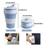 EMERGE Collapsible Travel Coffee Mug 350 ML- 87 * 87 * 140 MM (Sky Blue)