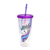 Emerge Plastic Tumbler with Lid - Multicolour, 500ml