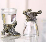 Emerge Animal Head Shot Glasses,25ml(Silver) (Shot Glass Set of 6 pcs) Mix
