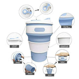 EMERGE Collapsible Travel Coffee Mug 350 ML- 87 * 87 * 140 MM (Sky Blue)