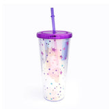 Emerge Plastic Tumbler with Lid - Multicolour, 500ml