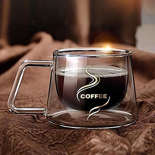 Buy Double Wall Glass Coffee Mugs 450 ML, 1CHASE