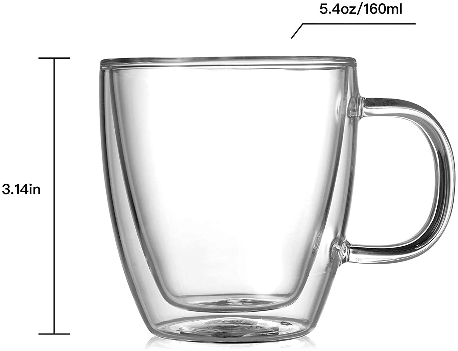 Gray Double Wall Insulated Glass Mug – The Borough Durham