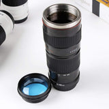 Emerge Camera Lens Coffee Mug, Stainless Steel,Black