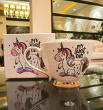 EMERGE 3D Unicorn Coffee Mug Ceramic Coffee Mugs 250ML